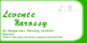 levente marossy business card